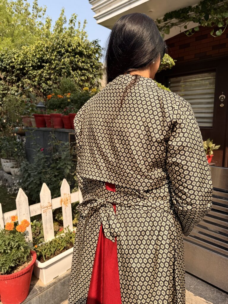Luxe Red Raw Silk Ensemble with Textured Modal Overlay