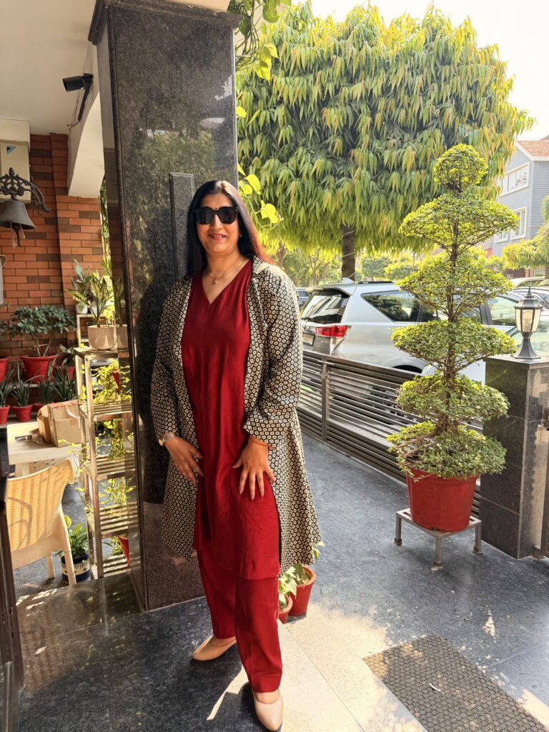 Luxe Red Raw Silk Ensemble with Textured Modal Overlay