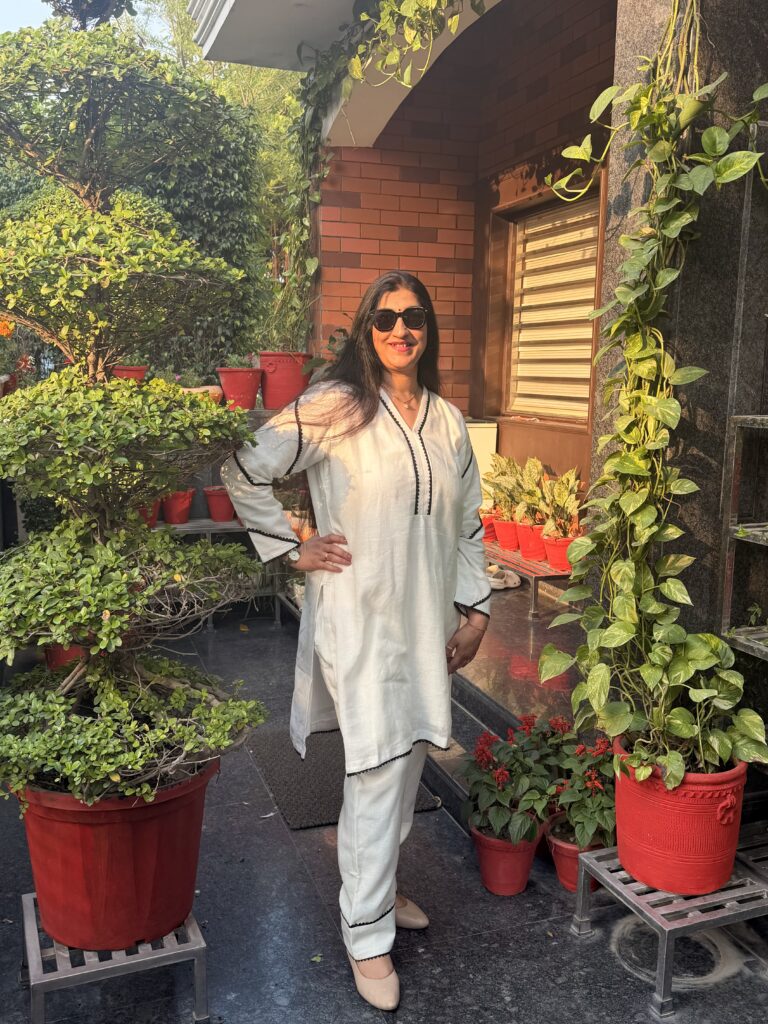 Pure White Linen Kurta Set with Matching Trousers