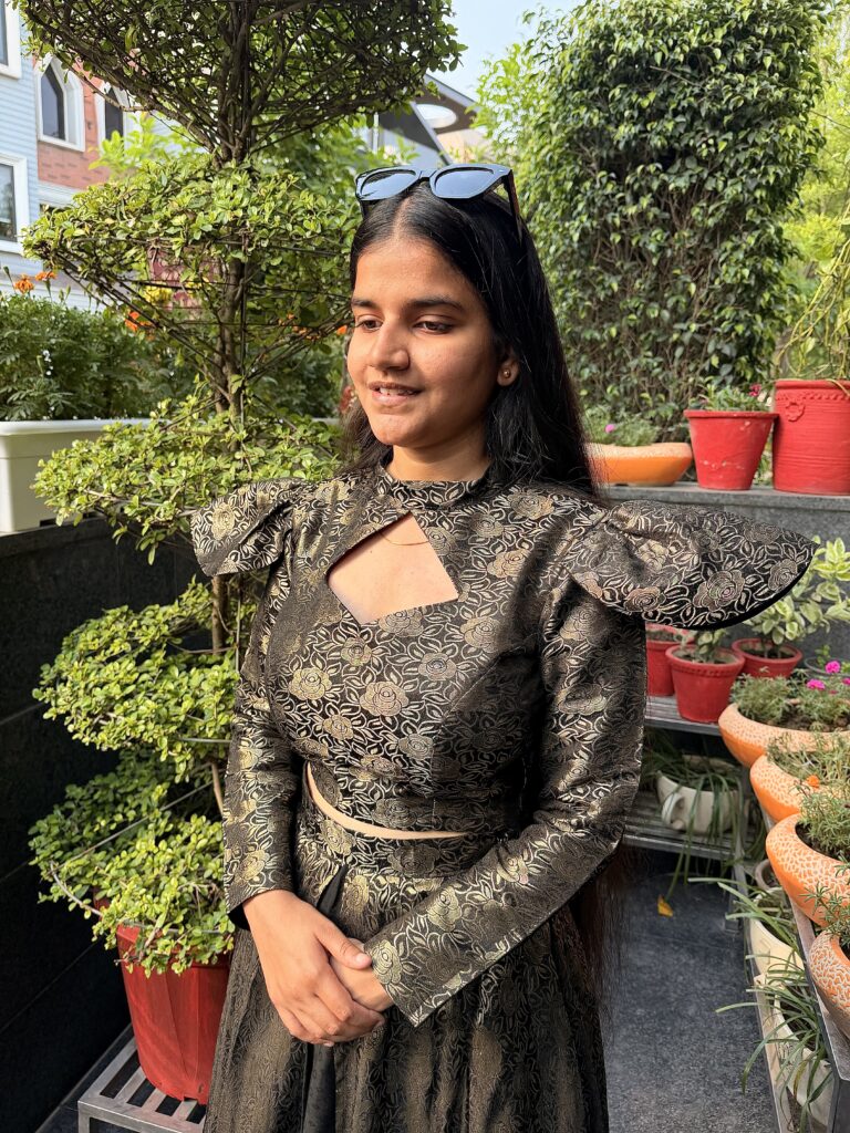 Black & Gold Brocade Lehenga Set