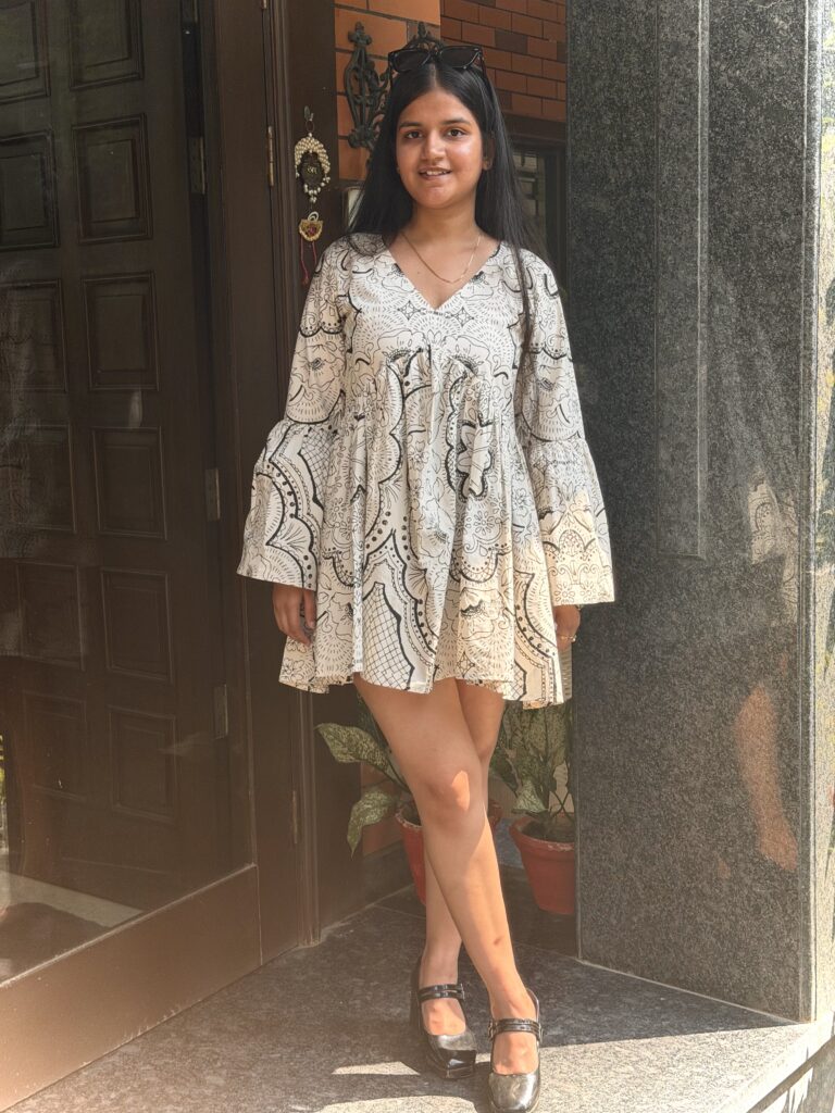 Summer Breeze Cotton Midi Dress with Bell Sleeves