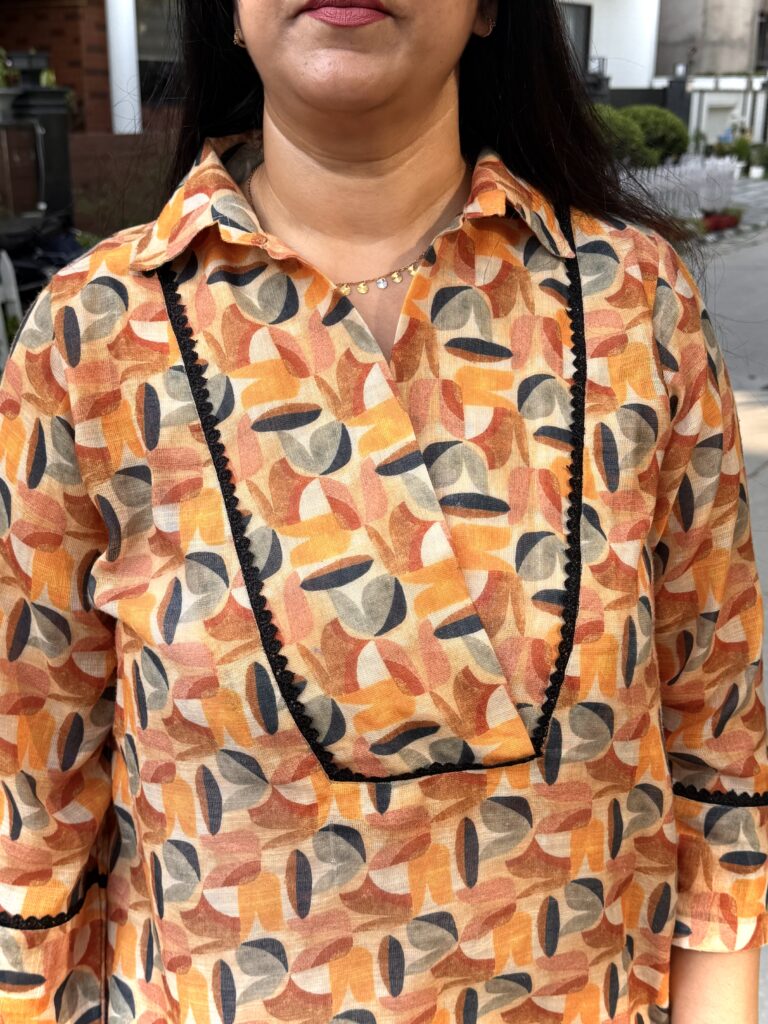 Everyday Elegant Printed Kurta with Black Trouser Set