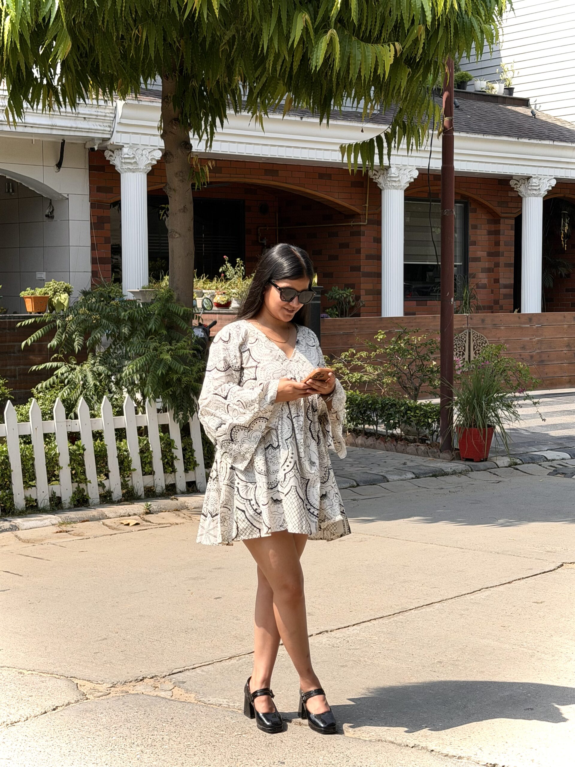 Summer Breeze Cotton Midi with Bell Sleeves